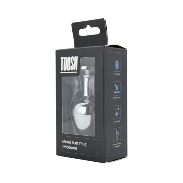 n12821-toosh-silver-metal-butt-plug-medium-red-stone-pkg-2 Toosh Silver Metal Butt Plug Medium Red Stone