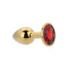 Toosh Gold Metal Butt Plug Small Red Stone