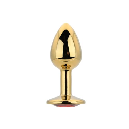 Toosh Gold Metal Butt Plug Small Red Stone