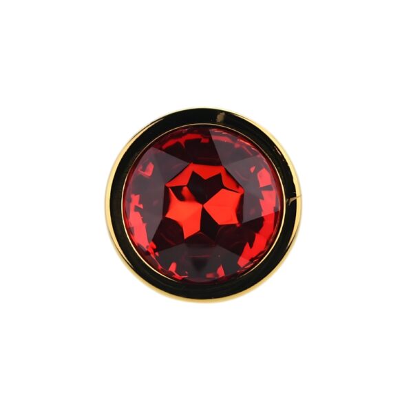 n12824-toosh-gold-metal-butt-plug-medium-red-stone-jewel Toosh Gold Metal Butt Plug Medium Red Stone