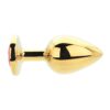 Toosh Gold Metal Butt Plug Large Red Stone
