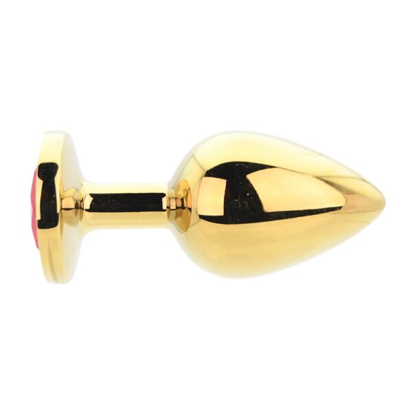 Toosh Gold Metal Butt Plug Large Red Stone