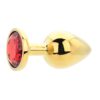 Toosh Gold Metal Butt Plug Large Red Stone