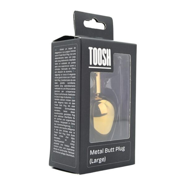 Toosh Gold Metal Butt Plug Large Red Stone