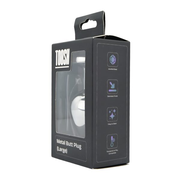 Toosh Silver Metal Butt Plug Large Pink Stone