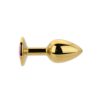 Toosh Gold Metal Butt Plug Small Pink Stone