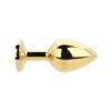 Toosh Gold Metal Butt Plug Medium Pink Stone