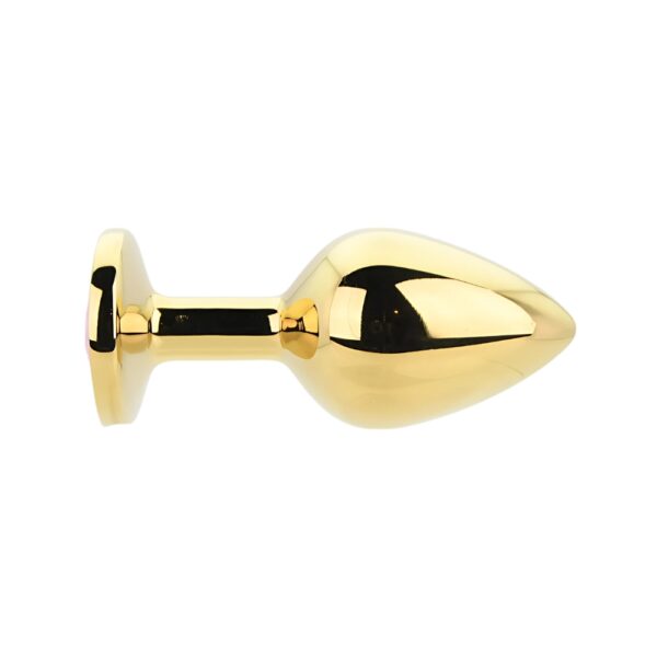 Toosh Gold Metal Butt Plug Medium Pink Stone
