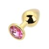 Toosh Gold Metal Butt Plug Medium Pink Stone