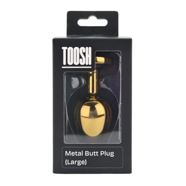 Toosh Gold Metal Butt Plug Large Pink Stone