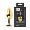 Toosh Gold Metal Butt Plug Large Pink Stone