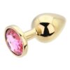 Toosh Gold Metal Butt Plug Large Pink Stone