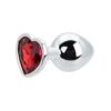 Toosh Heart Shaped Silver with Red Stone Medium
