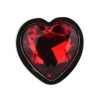 Toosh Heart Shaped Silver Butt Plug with Red Stone Large