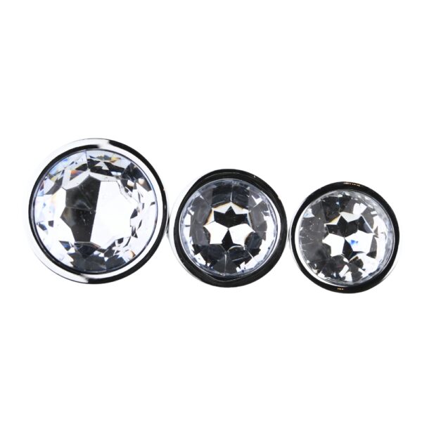 n12838-toosh-metal-butt-plug-silver-set-of-3-clear-stone-jewel Toosh Metal Butt Plug Silver Set of 3 Clear Stone