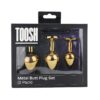 n12839-toosh-metal-butt-plug-gold-set-of-3-clear-stone-pkg Toosh Metal Butt Plug Gold Set of 3 Clear Stone