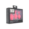 Toosh Silicone Butt Plug Pink Set of 3 Clear Stone