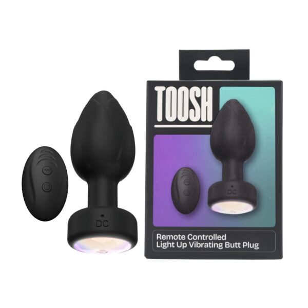 n12897-toosh-remote-controlled-light-up-vibrating-butt-plug-pkg-both Toosh Remote Controlled Light Up Vibrating Butt Plug