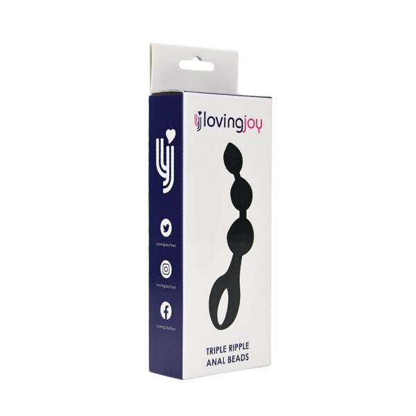Loving Joy Triple Ripple Anal Beads-Black