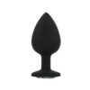 Toosh Silicone Butt Plug Black Set of 3 Clear Stone