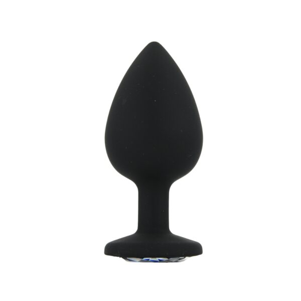 Toosh Silicone Butt Plug Black Set of 3 Clear Stone
