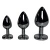 3 Silver Jewelled Silver Butt Plugs