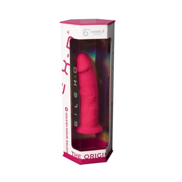 n11387-6inch-dual-density-dildo-pink-6 SilexD 6 inch Realistic Silicone Dual Density Dildo with Suction Cup Pink